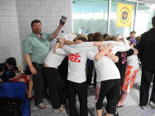 Gemeinsame Wettkampfvorbereitung der Ahlener Schwimmer.