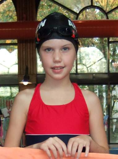 Die Ahlener Schwimmerin Sofia Bartuli siegte über 25 Meter Brust in neuer Bestzeit