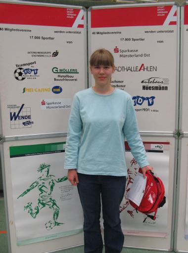ASG-Schwimmerin Anja Perdun bei der Sportlerehrung 2009