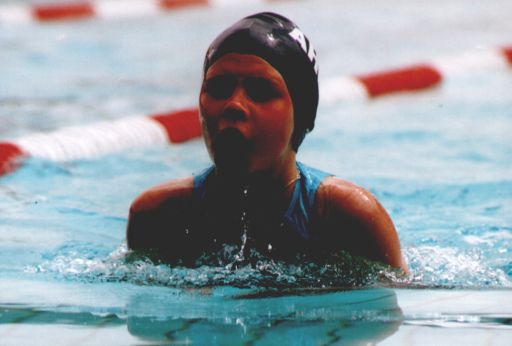 Leonie Langhorst über 100 m Brust beim 28. Internationalen Schwimmfest