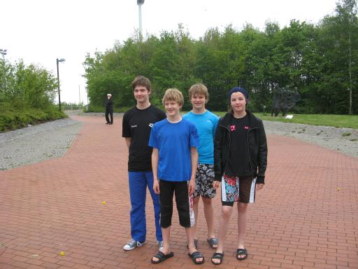 Pascal Grewer, Nils Schewe, Jonas Leifeld und Anna Dortmann (von links) vertraten die Farben der Ahlener SG bei den NRW-Jahrgangs-Meisterschaften